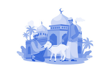 Wall Mural - Muslim Man Purchasing Goat For Eid