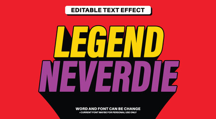 Vintage Comic Movie Style Fully Editable Text Effect - Legend Never Die