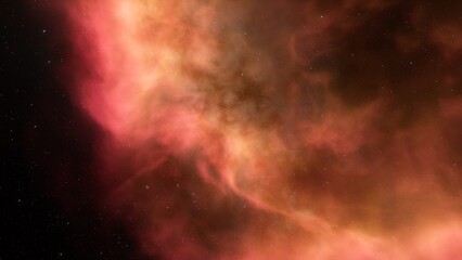 nebula gas cloud in deep outer space, science fiction illustration, colorful space background with stars 3d render
