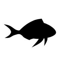 Wall Mural - Fish silhouette vector. Tropical fish silhouette can be used as icon, symbol or sign. Freshwater fish icon for design related to animal, wildlife or underwater