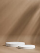 © CreatifyStudio - Minimalist brown background with 3d podium product display background