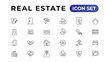 © artnazu - Real Estate minimal thin line web icon set. Included the icons as realty, property, mortgage, home loan and more. Outline icons collection.