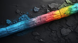 Fototapeta  - Coal pencil stroke grunge. Coal pencil colorful brush design