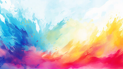 Canvas Print - Bright vector colorful watercolor background brochure