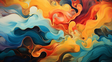 Wall Mural - Rainbow-Hued Abstract Border Composition