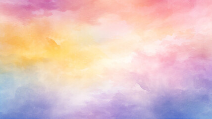 Wall Mural - Colorful watercolor background with painted sunset sky