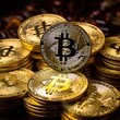 © somsong - Bitcoin coin BTC Golden bitcoins Cryptocurrency virtual money