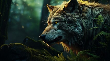 Wall Mural - a close up of a wolf