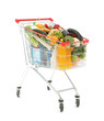 © Pixel-Shot - Shopping cart full of food isolated on white background