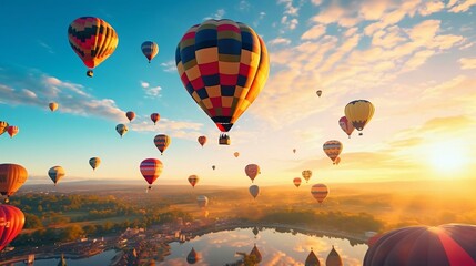 hot air balloons in the sky