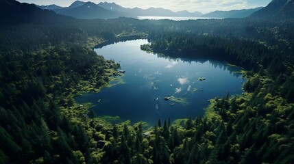 Wall Mural - a lake surrounded by trees