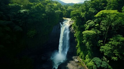 Canvas Print - a waterfall in a forest