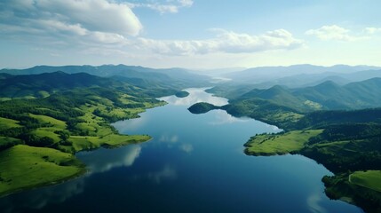 Wall Mural - a body of water surrounded by land