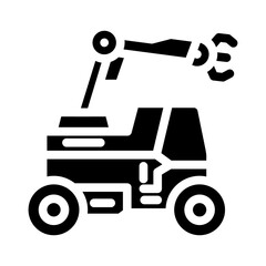 mobile robot autonomous delivery glyph icon vector. mobile robot autonomous delivery sign. isolated symbol illustration