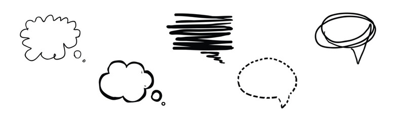 Sticker - Black Empty Speech Bubble and Balloon Vector Set