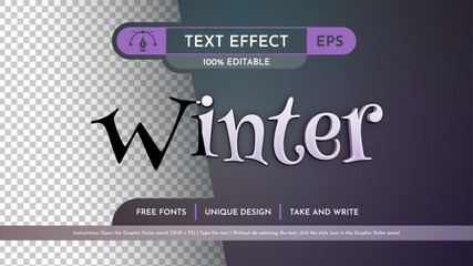 Wall Mural - White Winter - Editable Text Effect, Font Style