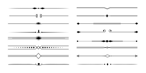 text devider set, line minimal separators, elegant doodlle borders, decorative elements isolated on 