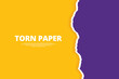 Torn paper Purple Haze and Amber color background blank, texture, strip, banner design vector file design