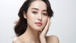 © seogi - Beautiful asia model with clean fresh skin hand touch her face - Generative AI