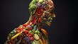Unveil the essence of health with this vibrant veggie portrait. A feast for the eyes that nourishes the soul!