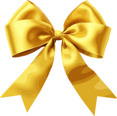 Poster - Yellow ribbon and bow with gold clip art