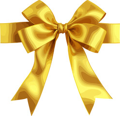 Sticker - Yellow ribbon and bow with gold clip art