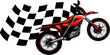 Illustration vector graphic Motocross with race flag