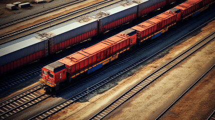 Freight train. Import and Export concept. Generative AI