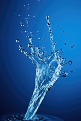 water splash isolated on blue background. AI Generated