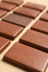 Sticker - Brown chocolate bars on a light background