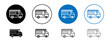 © Ghori - Campervan line icon set. Motorhome vehicle line symbol. Camper car line icon in black and blue color.
