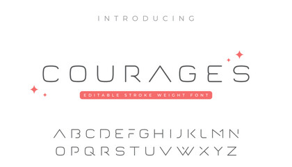Wall Mural - minimal modern alphabet outline fonts