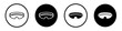 Ski Goggles vector illustration set. Ski eye safety protection goggles vector illustration symbol for UI designs in black and white color.