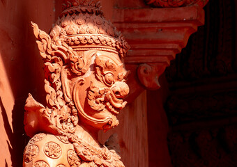 Wall Mural - Ornate designs at the Wat Sila Ngu Buddhist temple on Ko Samui island in Thailand