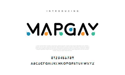 Wall Mural - Margay Minimal alphabet fonts. Modern, Typography, Technology, Elegant, Fashion, Designs, Sans Serif fonts. Vector illustration