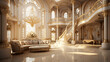 interior of the cathedral, luxurious place. the tone is cream and gold