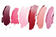set collection of Assorted Lipstick smear smudge swatch isolated on white or transparent png