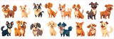 Fototapeta Pokój dzieciecy - Funny cartoon dogs characters. Dogs collection, Cute dogs, Set vector dogs