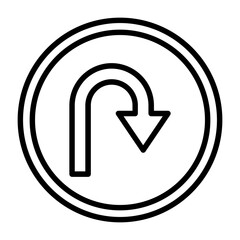 Poster - U Turn Icon