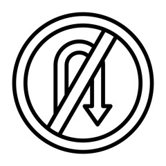 Poster - No Turn Icon