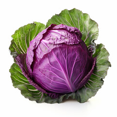 Sticker - Red cabbage isolated on white background