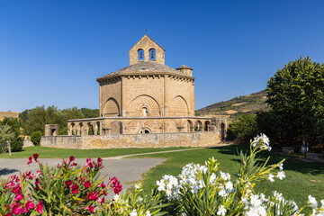 Canvas Print - Church of Saint Mary of Eunate (Iglesia de Santa Maria de Eunate), Muruzabal, Navarre, Spain