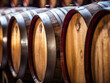 Detailed Close-Up of Wine Barrels