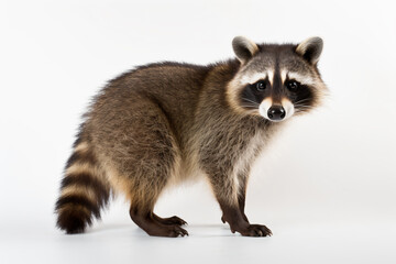 Wall Mural - a raccoon standing on a white surface