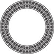 Vector black monochrome round ornament ring of ancient Greece. Classic pattern frame border Roman Empire..