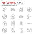 Pest control line icon set, extermination collection, vector graphics, logo illustrations, pest control service vector icons, insect signs, outline pictograms, editable stroke