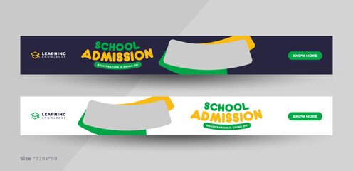 Wall Mural - school admission web banner, online education web banner template