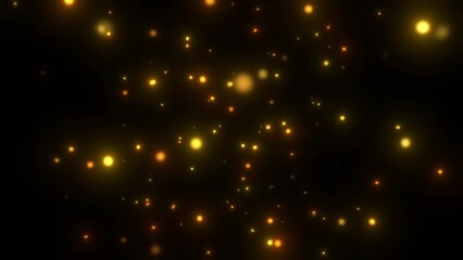 Wall Mural - black white gold orbs light background effects