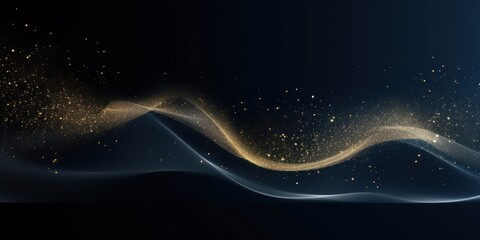 Wall Mural - Abstract gold and blue lines background
