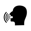 © Agussetiawan99 - Talking icon. Voice control and interaction. Talking head concept isolated on white background. Vector illustration